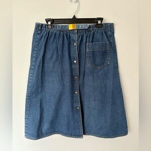 Vintage Denim Button-Front Skirt